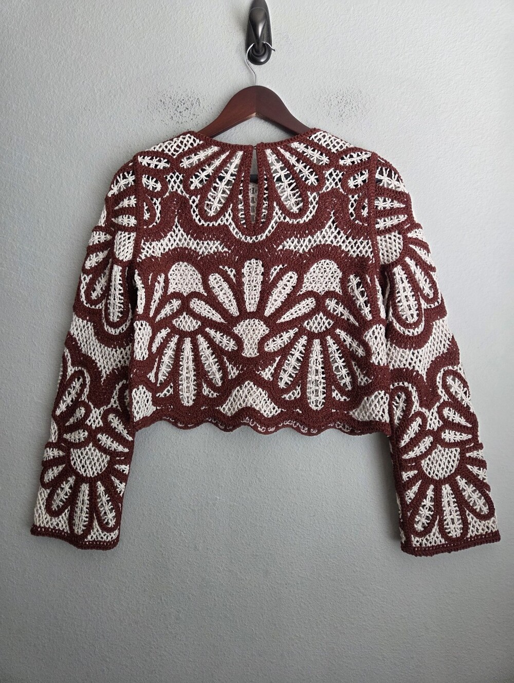 Sezane Olie Blouse in Ecru/Tomette size S - Picture 6 of 8